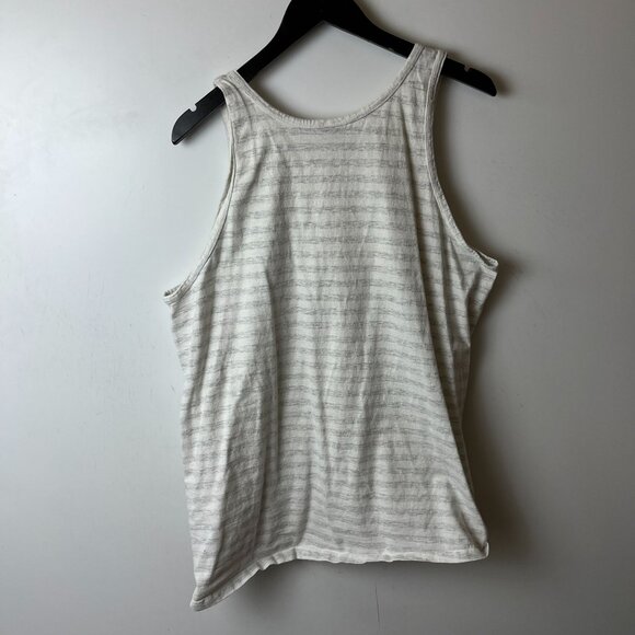 Vintage I Love My Attitude Tank Top Gray Cream XL Extra Large USA Striped Logo - Picture 11 of 14